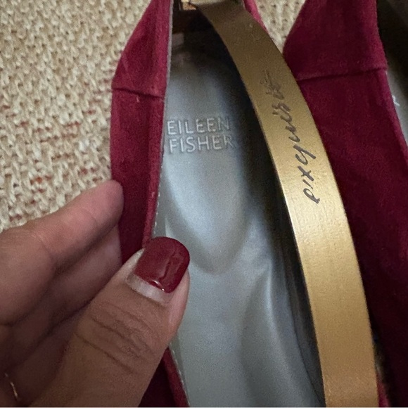Eileen Fisher Raspberry Suede Ballet Flats - Picture 4 of 5